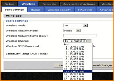 Changing Default Channel in Router Setup